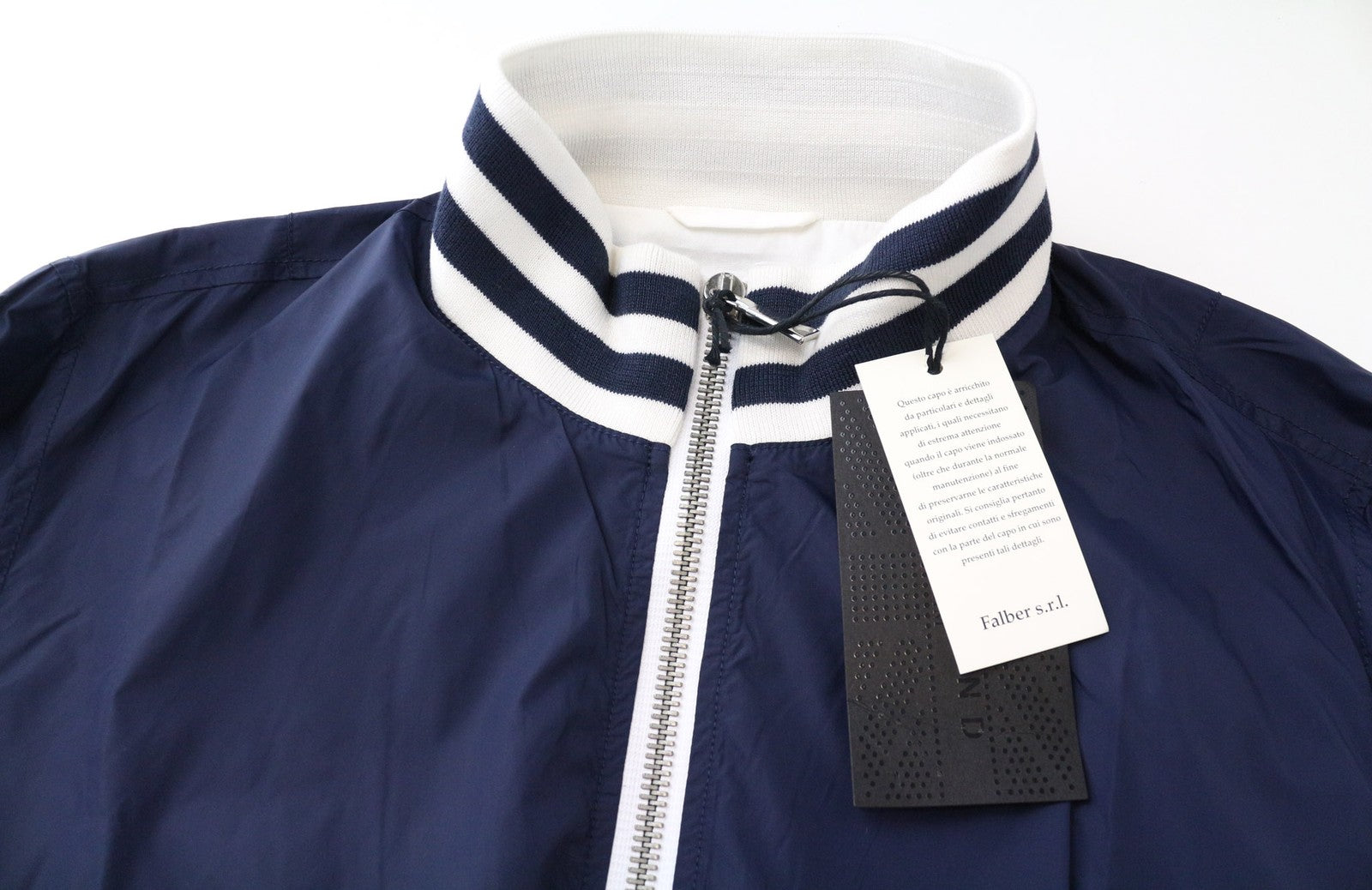 RICHMOND Men's Jacket 50 Blue White Lightweight Zipped Long Sleeve