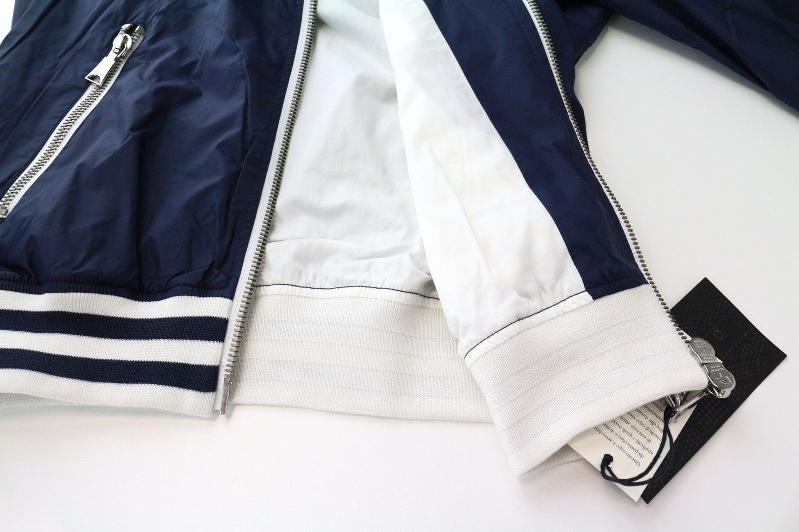 RICHMOND Men's Jacket 50 Blue White Lightweight Zipped Long Sleeve