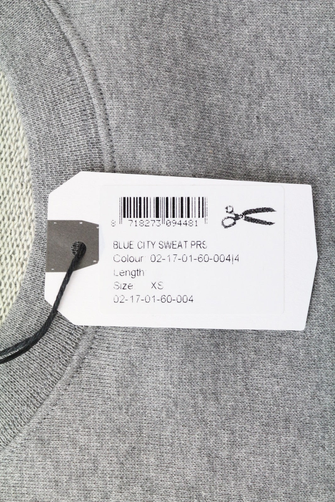 DENHAM Blue City Men's Sweatshirt XS Grey Melange Cotton Jersey Crew Neck