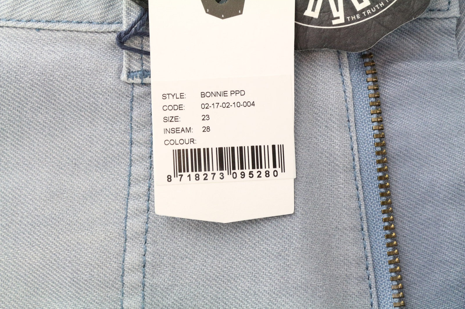 DENHAM Bonnie Women's Pants W23/L28 Blue Patched Two-Tone Wide Straight Leg