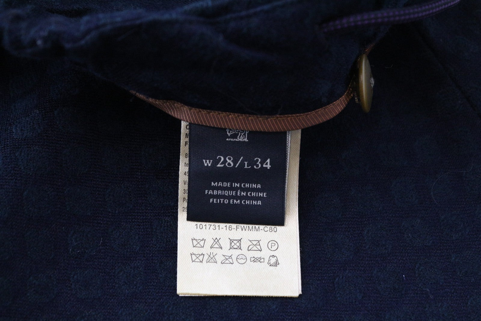 SCOTCH & SODA Tamachi Men's Pants W28/L34 Blue Wool Pleated Jacquard Loose