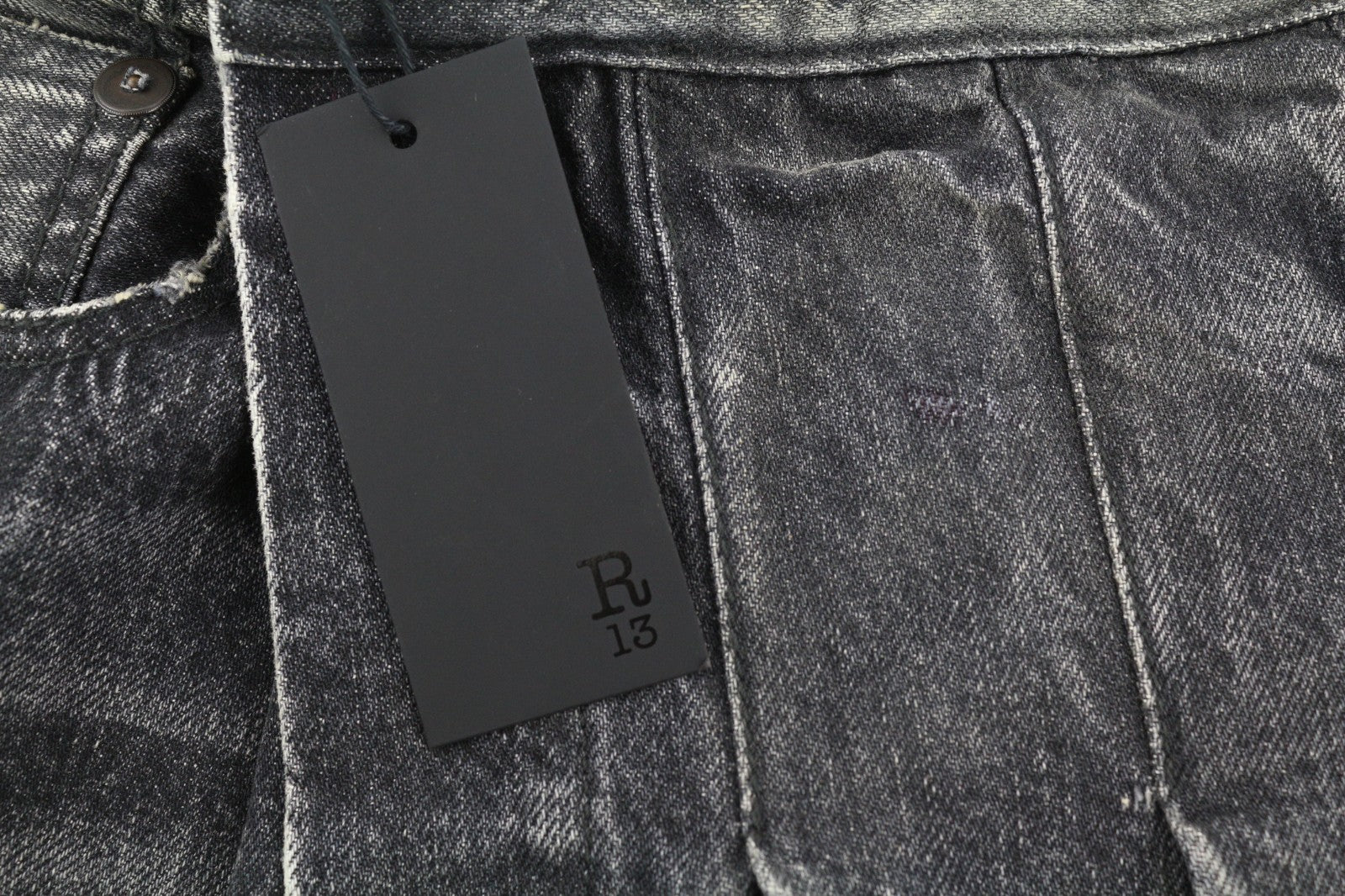 R13 Kilted Damon Women Jeans 27 Everit Black Faded Skirt High Waist RRP€899