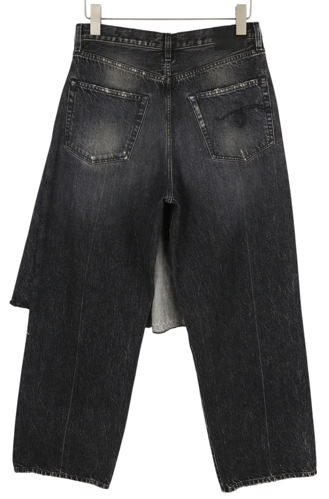 R13 Kilted Damon Women Jeans 27 Everit Black Faded Skirt High Waist RRP€899