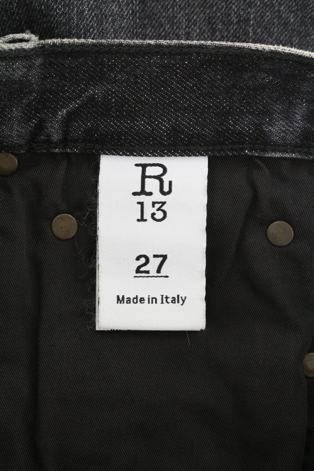 R13 Kilted Damon Women Jeans 27 Everit Black Faded Skirt High Waist RRP€899