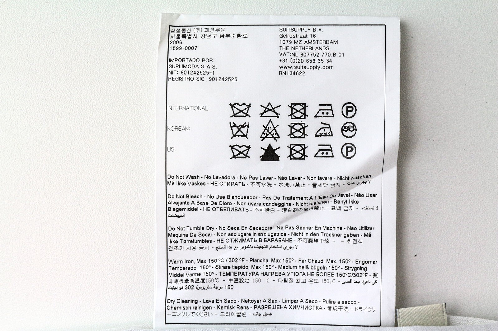 SUITSUPPLY Brescia Men's Pants UK40R Black Wool Twill Slim Tailored Fit