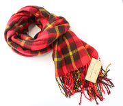 SCOTCH SHRUNK Men's Scarf OS Red Checked Tassel Winter Unisex Accessory