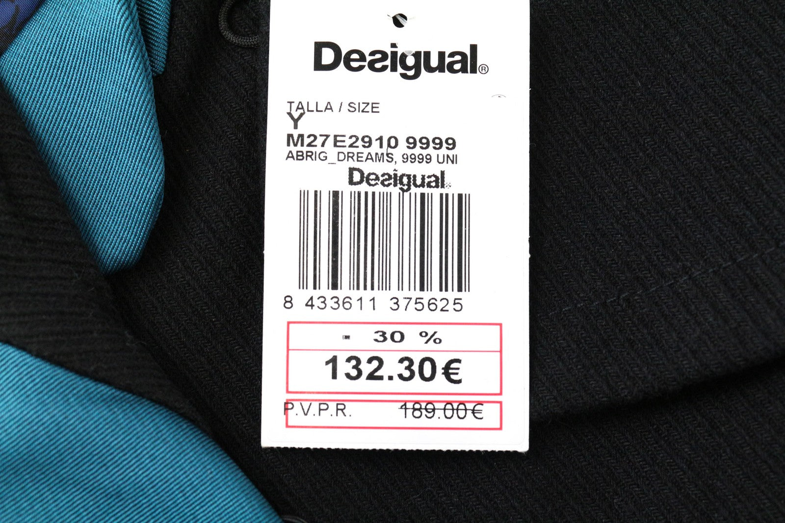 DESIGUAL Dreams Women's Coat ~38 Black Lined Patterned Pleated Single-Breast