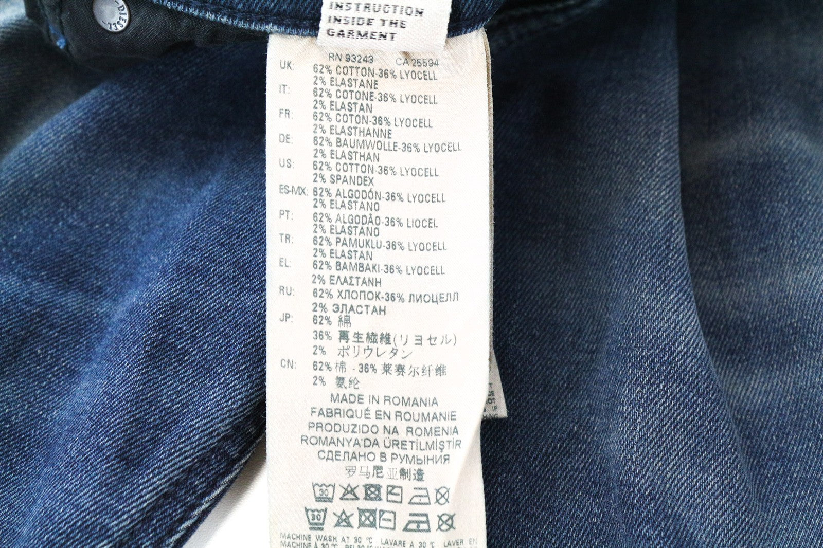 DIESEL D-Vider 084AU Men's Jeans W28/L32 Blue Carrot Fit Stretch Washed