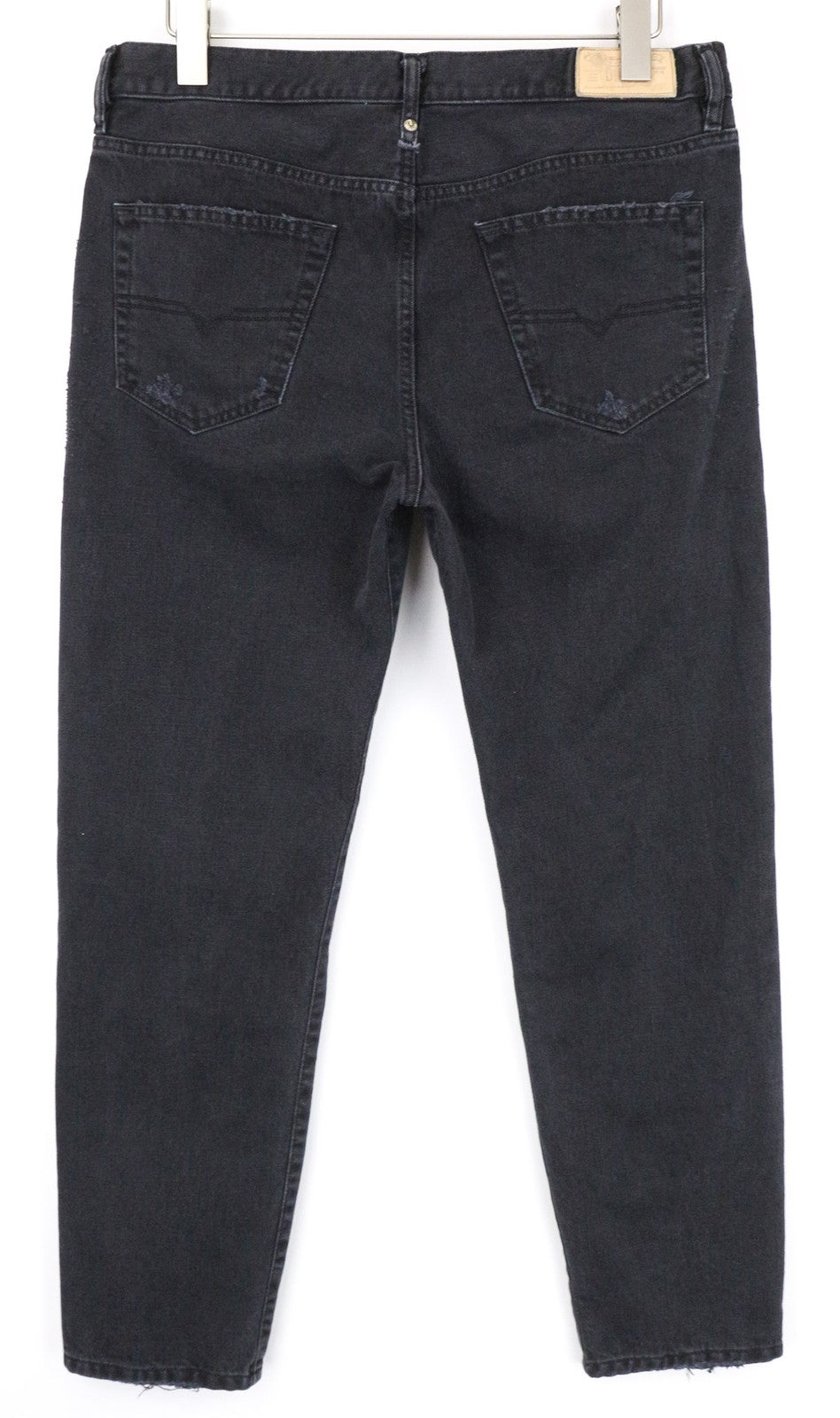 DIESEL Men's Jeans W34/L32 Black Slim Distressed Button Fly Denim Style