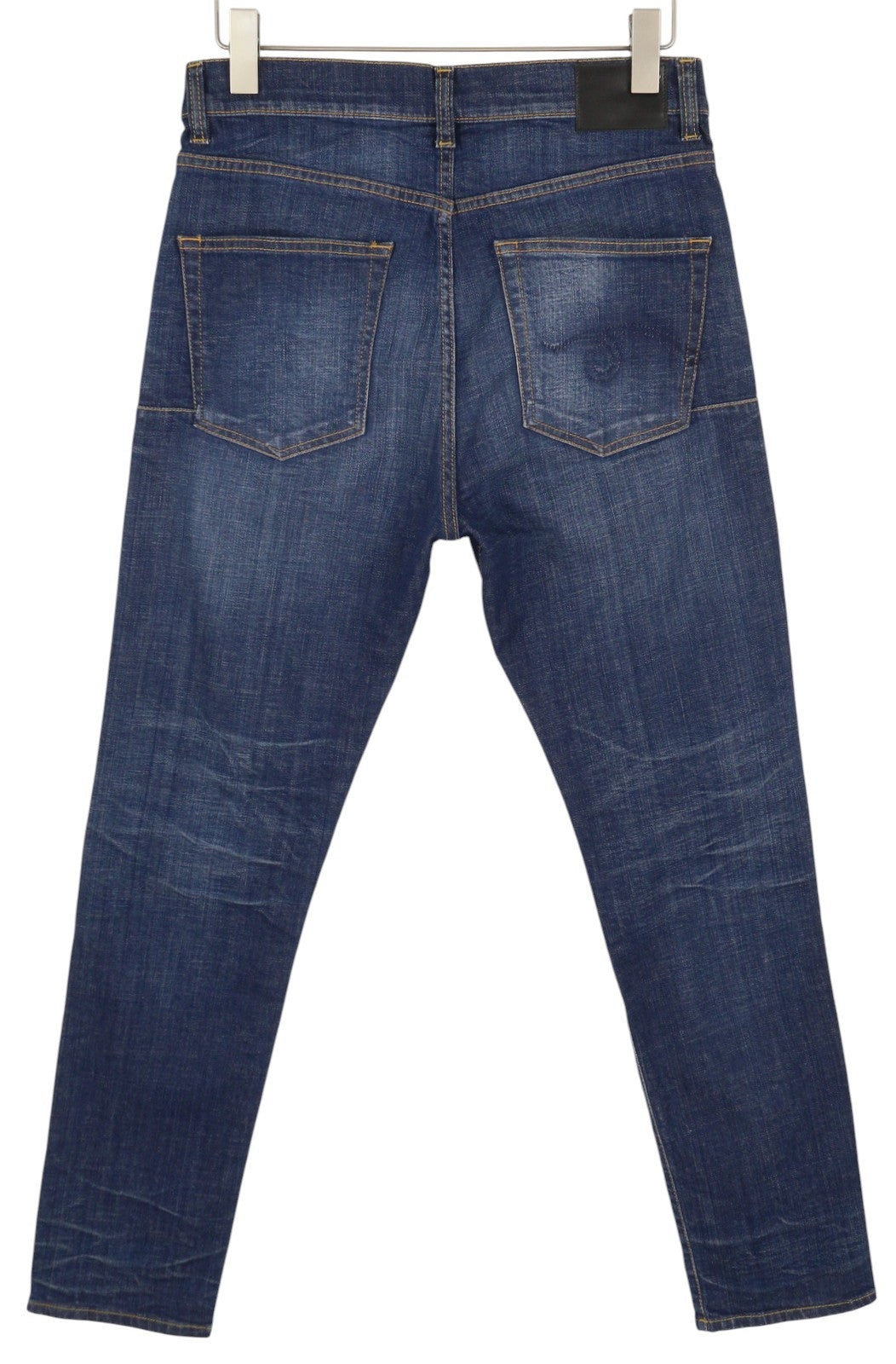 R13 Skate Men Jeans 33 Howell Indigo Washed Faded Skinny Fit Zip Fly Logo Denim