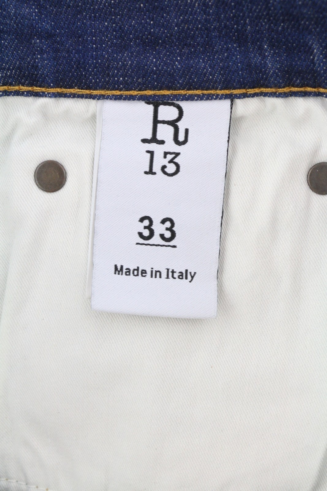 R13 Skate Men Jeans 33 Howell Indigo Washed Faded Skinny Fit Zip Fly Logo Denim