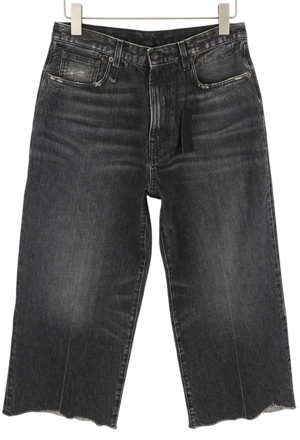 R13 Ankled D'Arcy Women Jeans 27 Everit Black Faded Cropped Straight Fit Denim