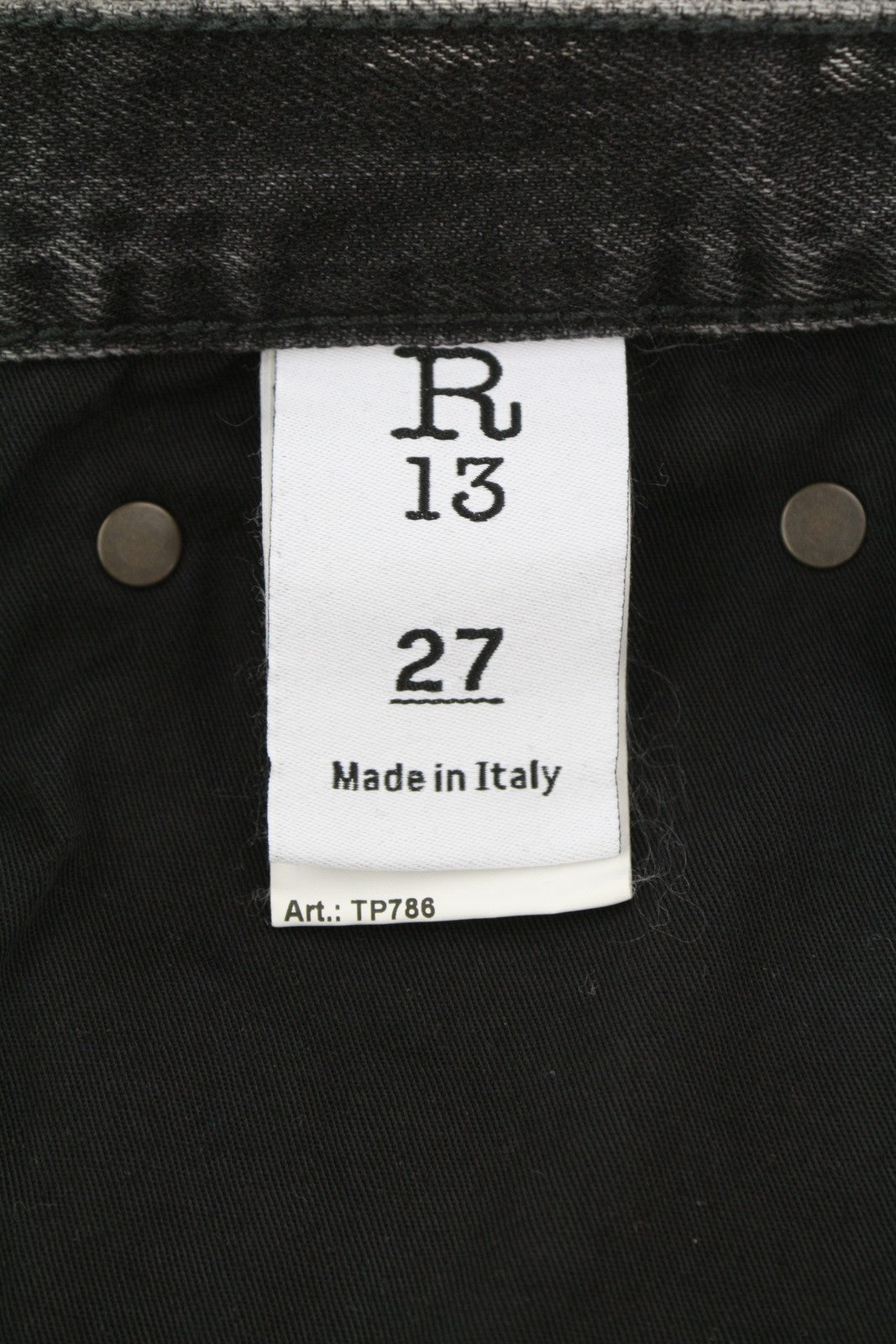 R13 D'Arcy Loose Women Jeans 27 Wilson Black Washed Relaxed Fit Denim RRP€700