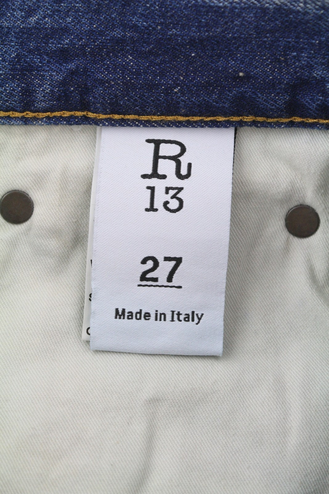 R13 Alice Slim Straight Leg Women Jeans 27 Amber Blue Faded Washed Denim RRP€699