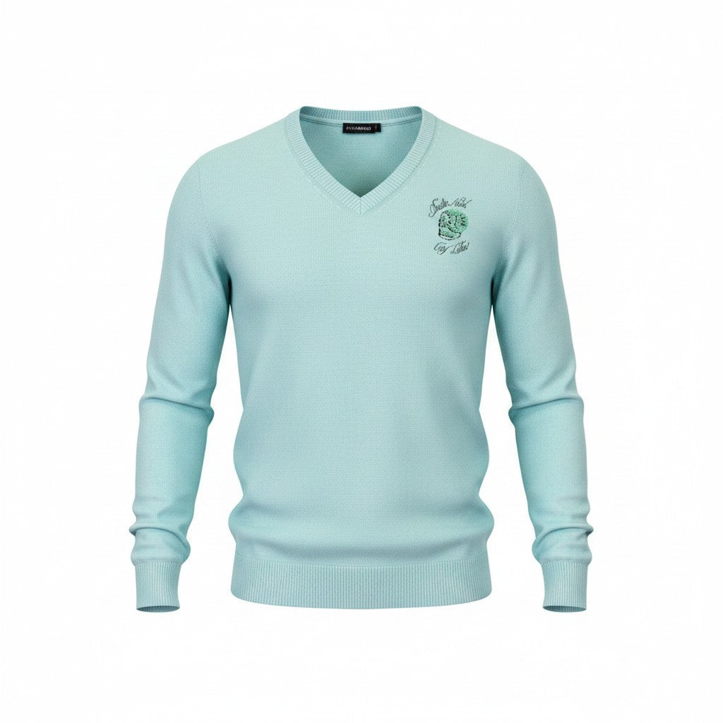 Blaues Sweatshirt aus Köperstoff