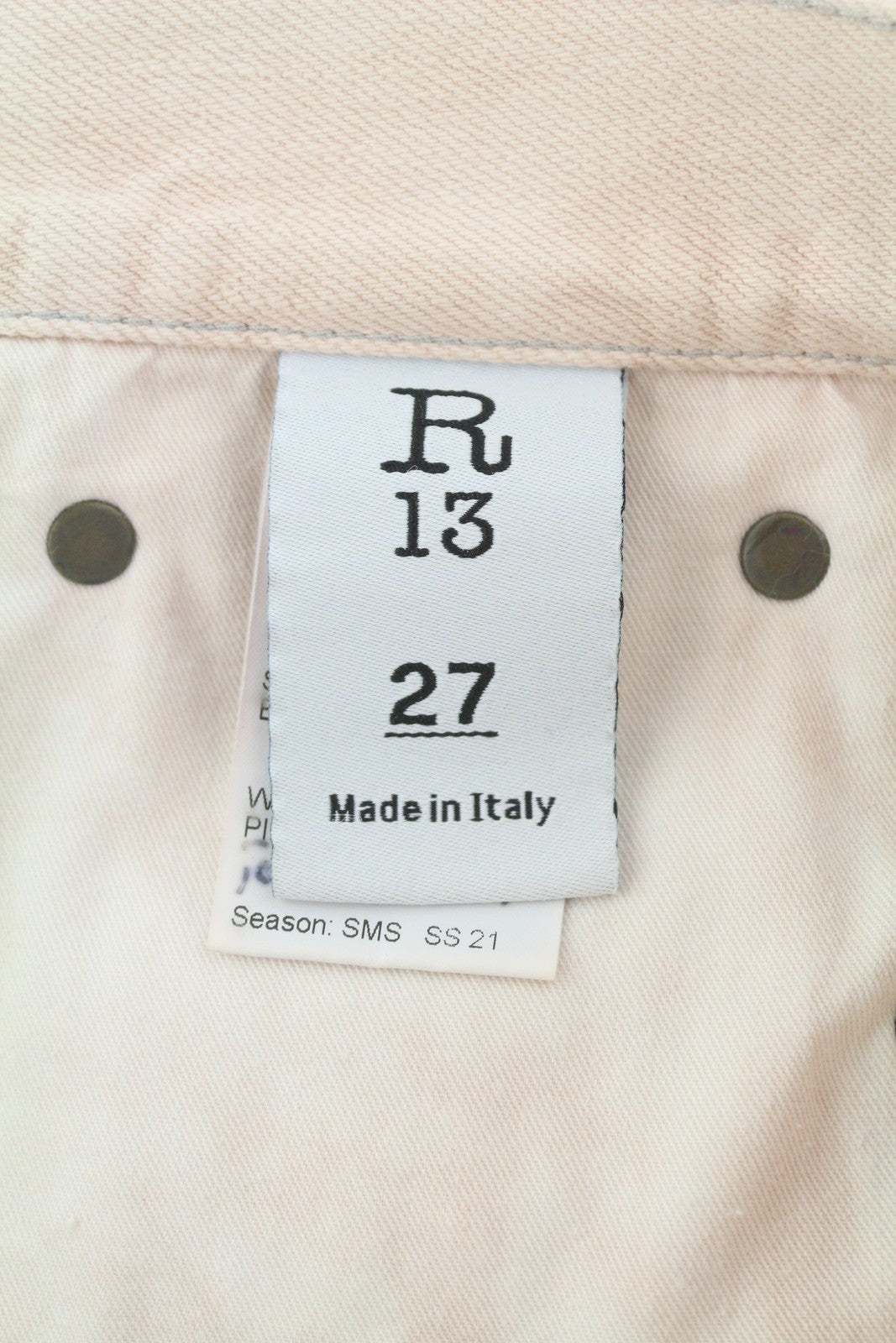 R13 Boyfriend Women Jeans 27 Peyton Pink Distress Ripped Zip Fly Denim RRP€699