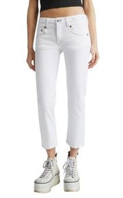 R13 Boy Straight Women Jeans 32 Bale White Cropped Ankle Length Light RRP€499