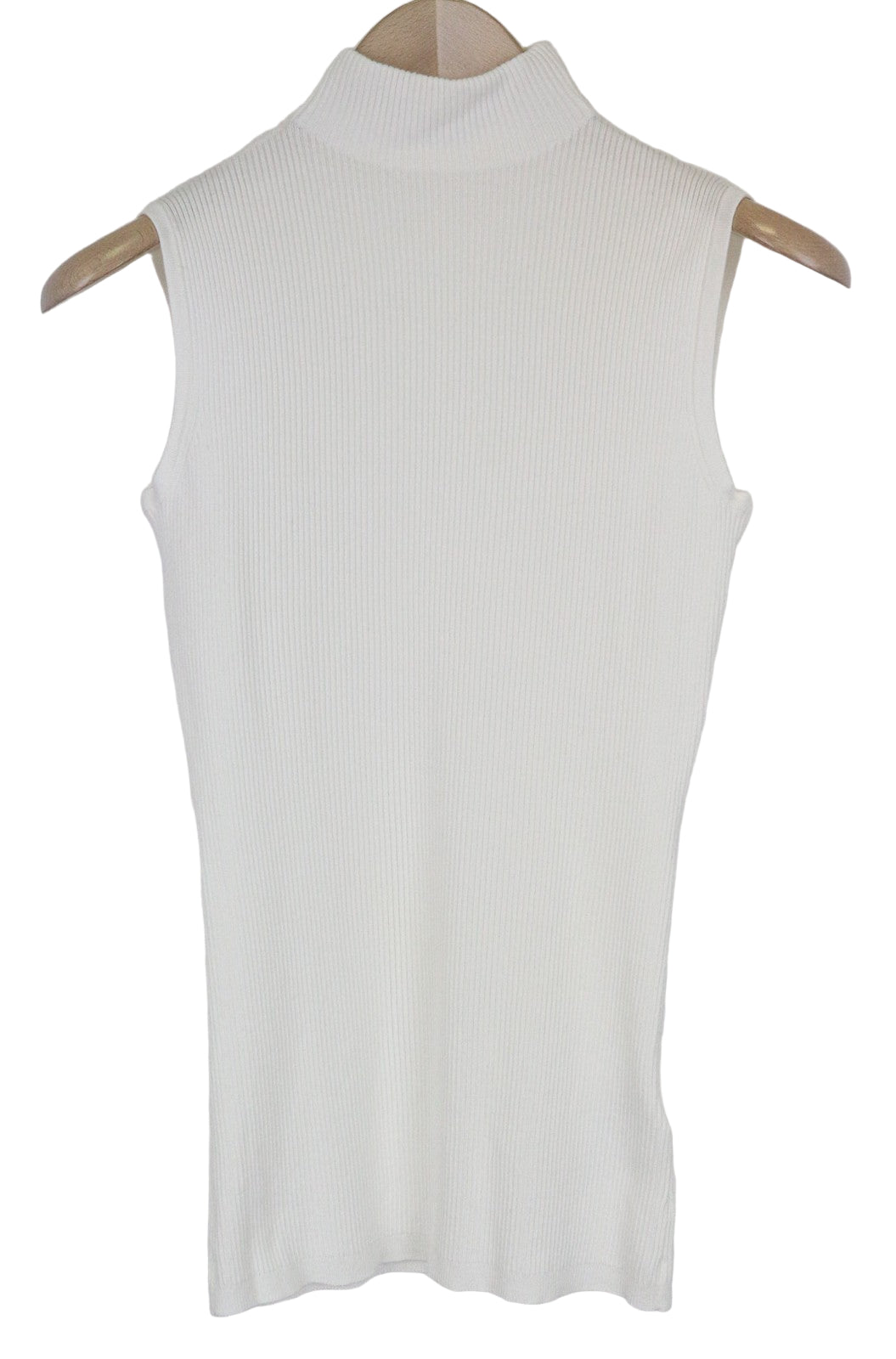 SUISTUDIO Blanca Women's T-Shirt XS White Sleeveless Ribbed Round Neck Top