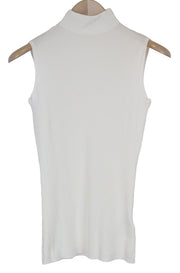 SUISTUDIO Blanca Women's T-Shirt XS White Sleeveless Ribbed Round Neck Top