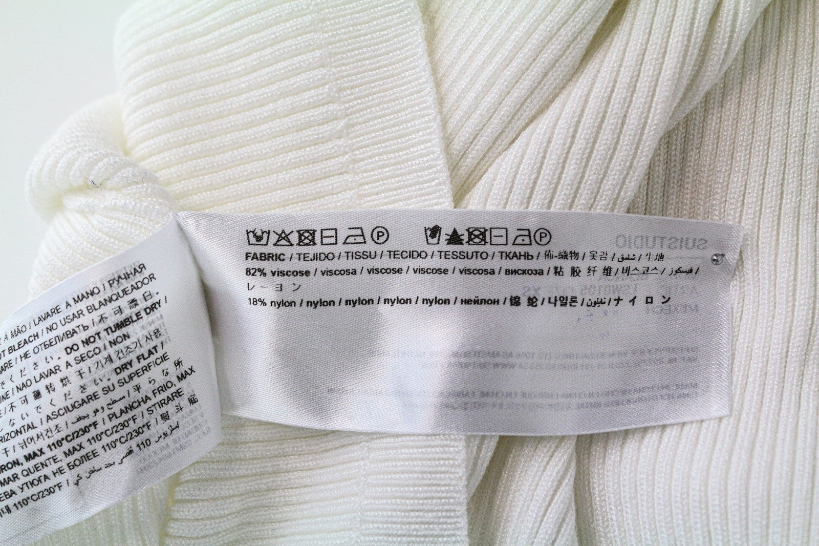 SUISTUDIO Blanca Women's T-Shirt XS White Sleeveless Ribbed Round Neck Top