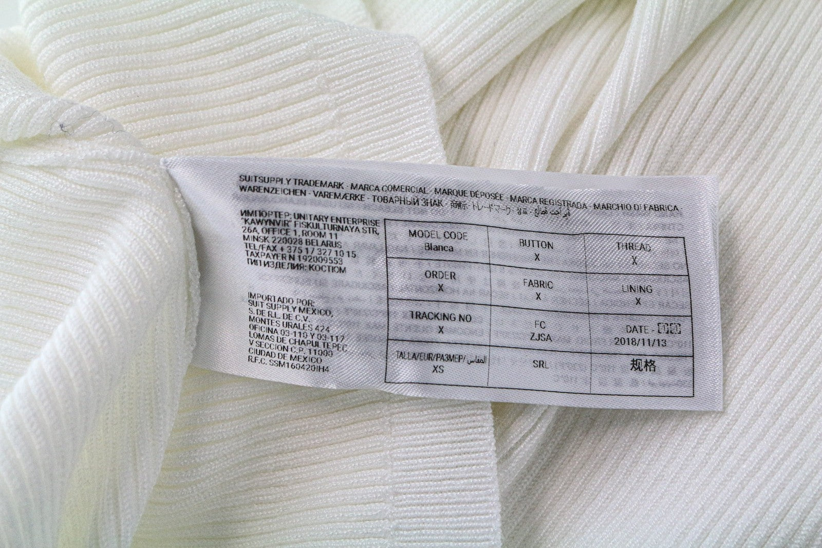 SUISTUDIO Blanca Women's T-Shirt XS White Sleeveless Ribbed Round Neck Top