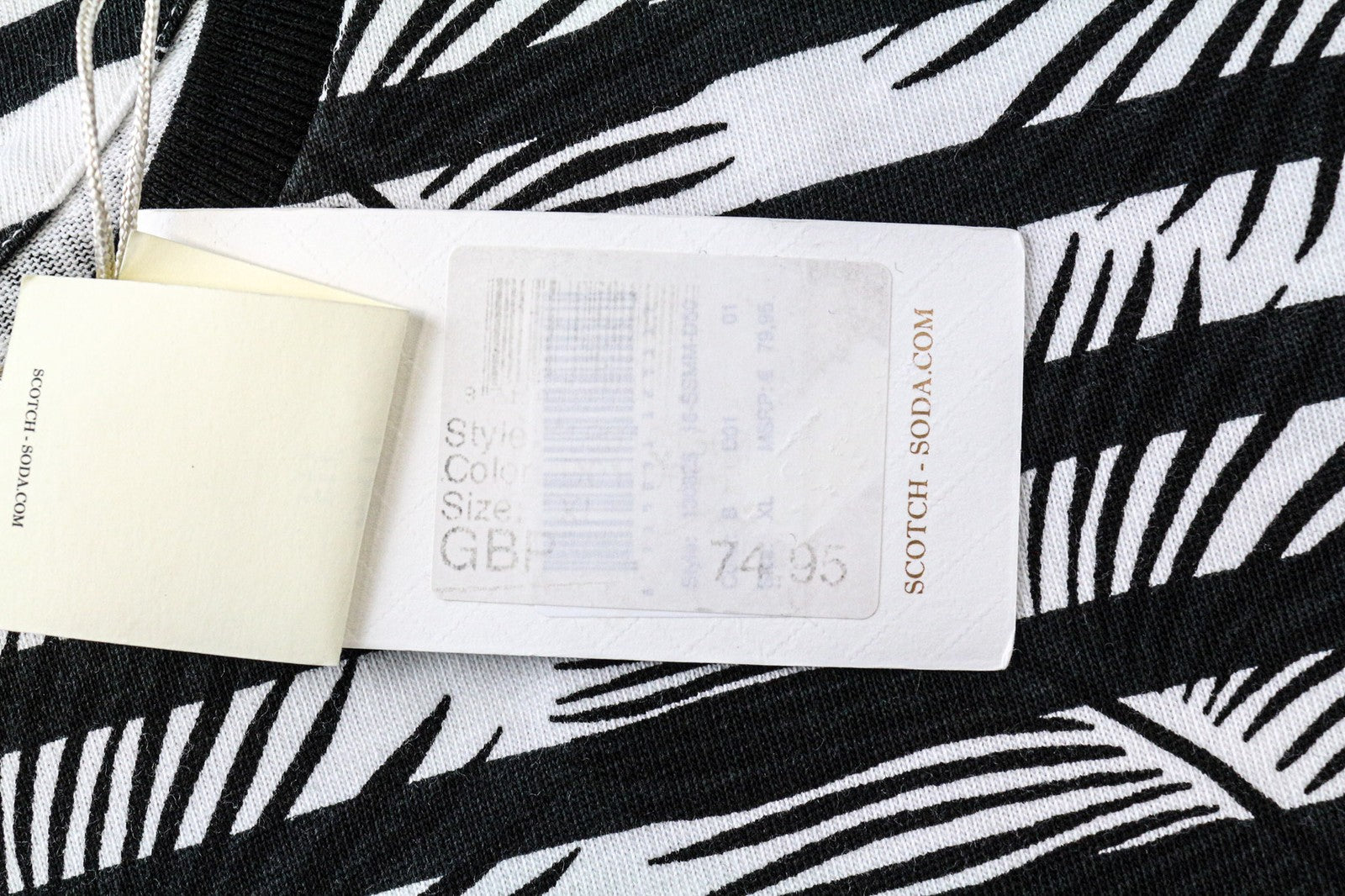 SCOTCH & SODA Ams Couture Men's Sweatshirt XL White Ant Fit Patterned Cotton