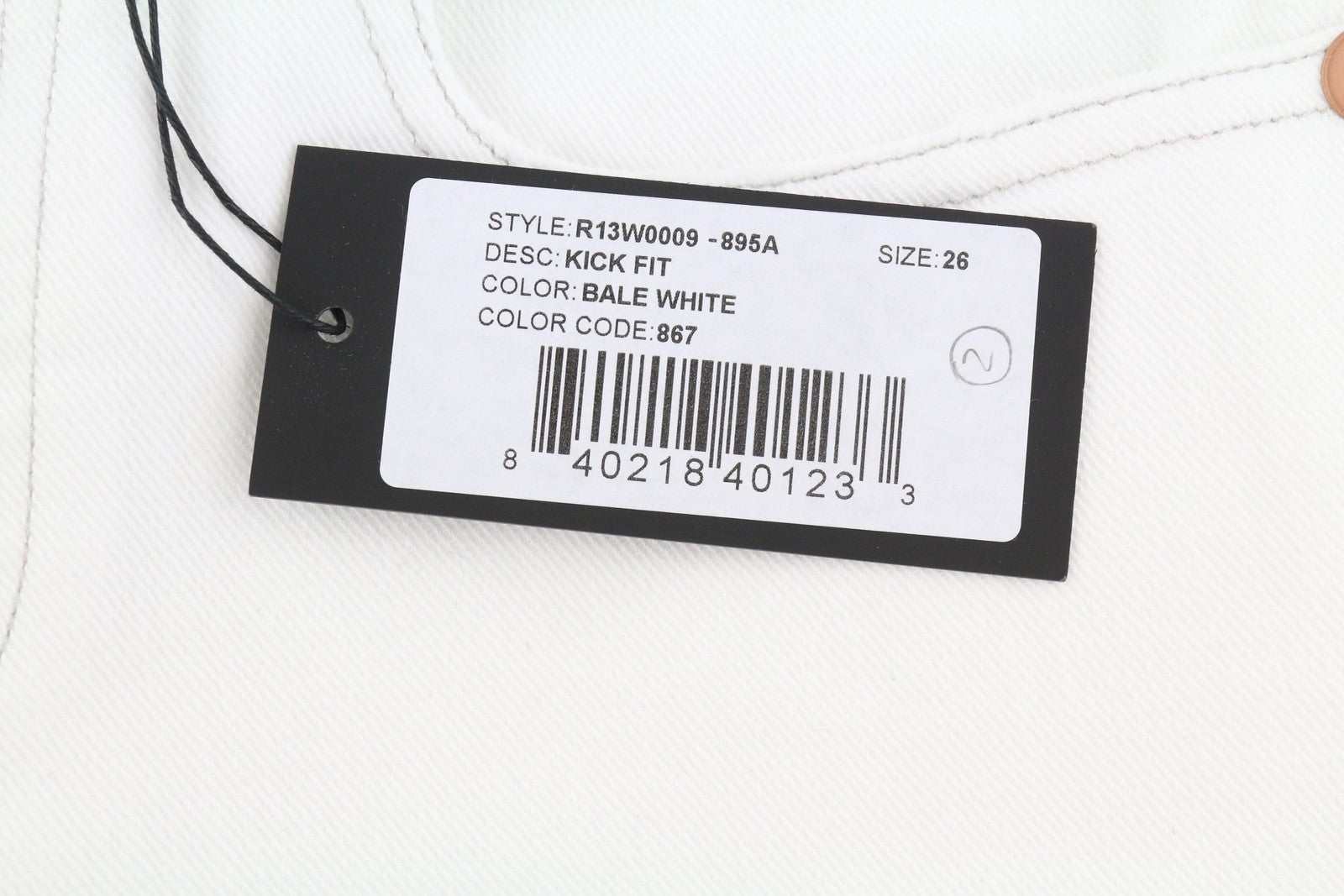 R13 Kick Fit Women Jeans 26 Bale White Flared Cropped Ankle Length Light RRP€499