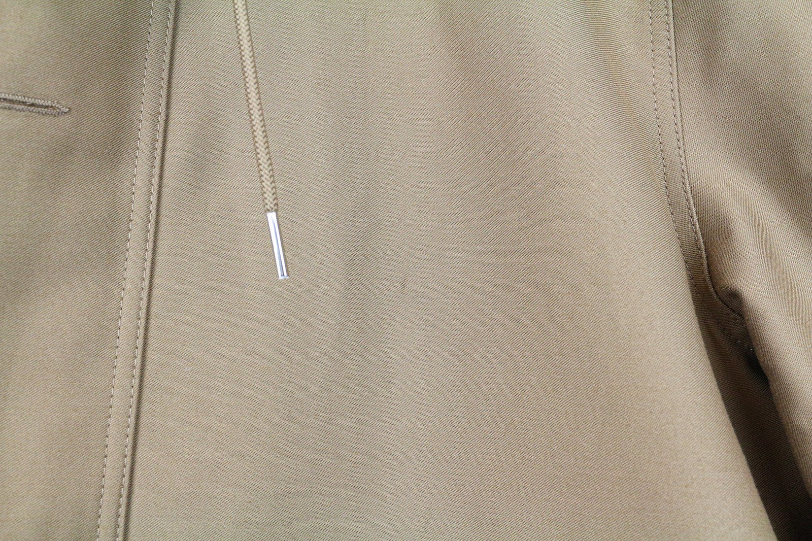 SANDRO Men's Jacket 2XL Light Brown Parka Hood Classic Zip Lined Pure Cotton