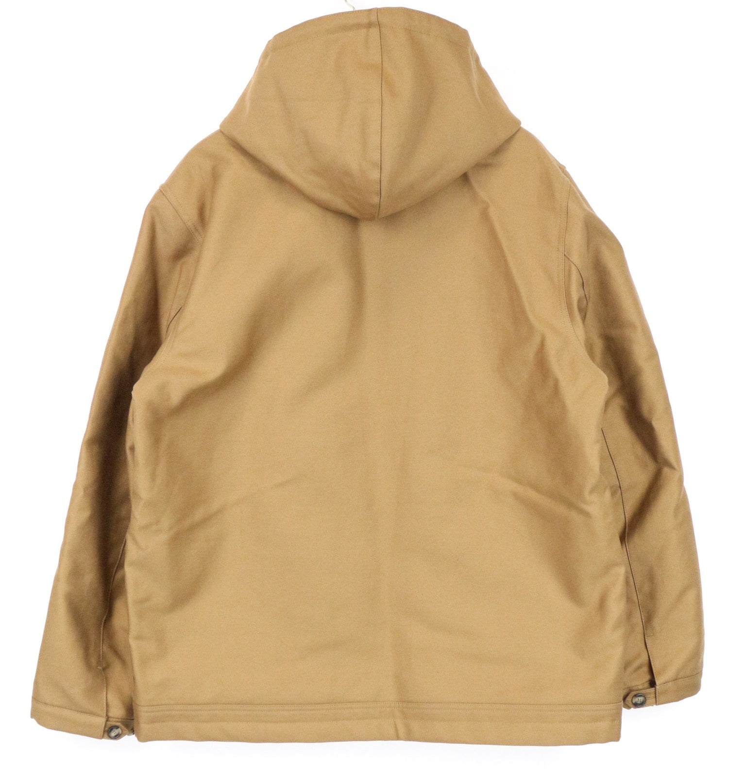 SANDRO Men's Jacket 2XL Light Brown Parka Hood Classic Zip Lined Pure Cotton