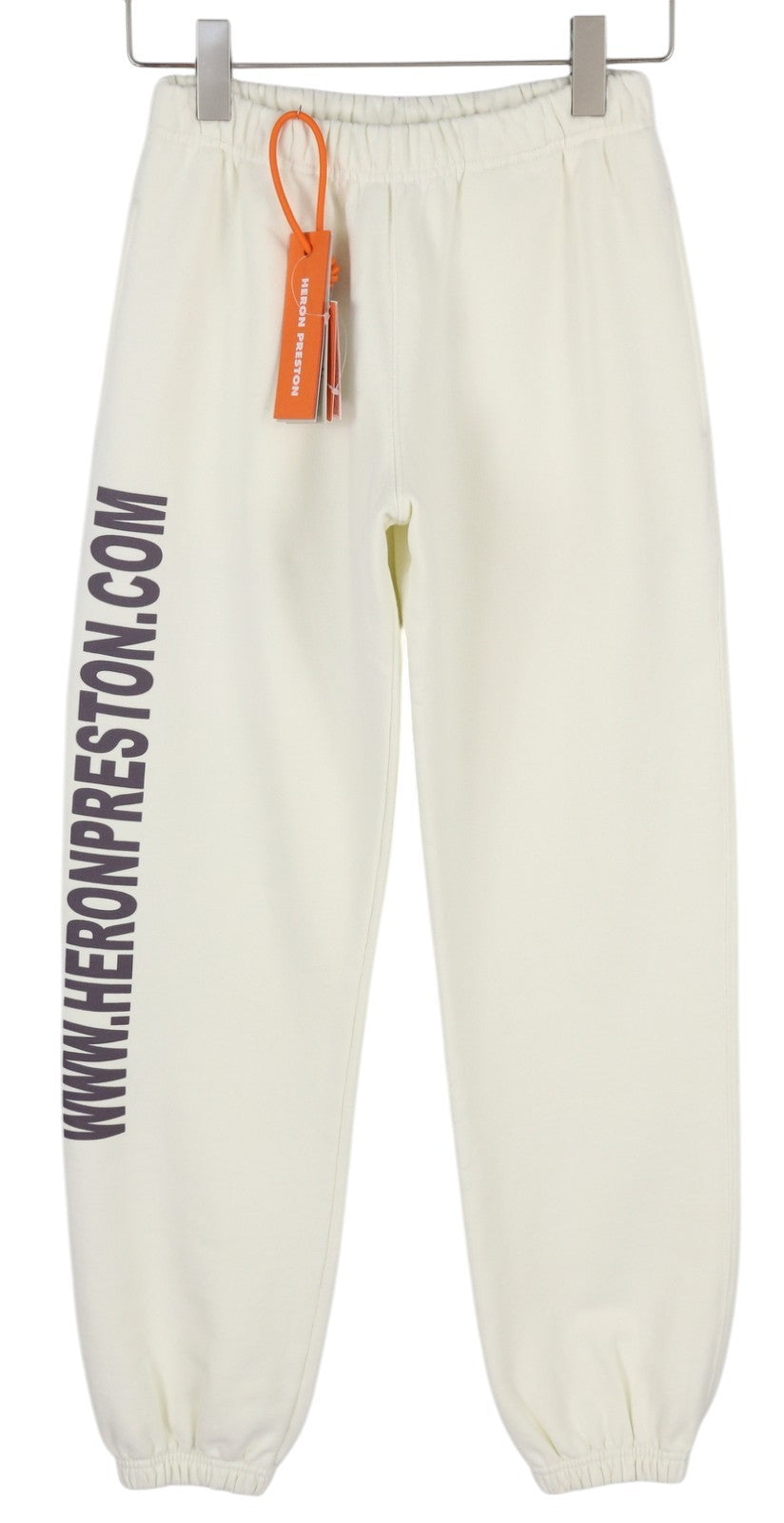 HERON PRESTON Real Estate Women Trousers XS White Sweatpants Front Logo RRP€399