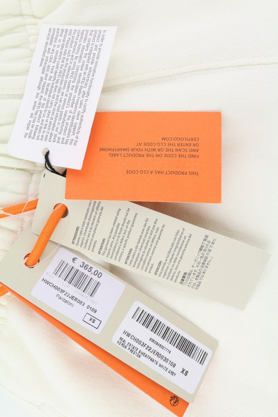 HERON PRESTON Real Estate Women Trousers XS White Sweatpants Front Logo RRP€399