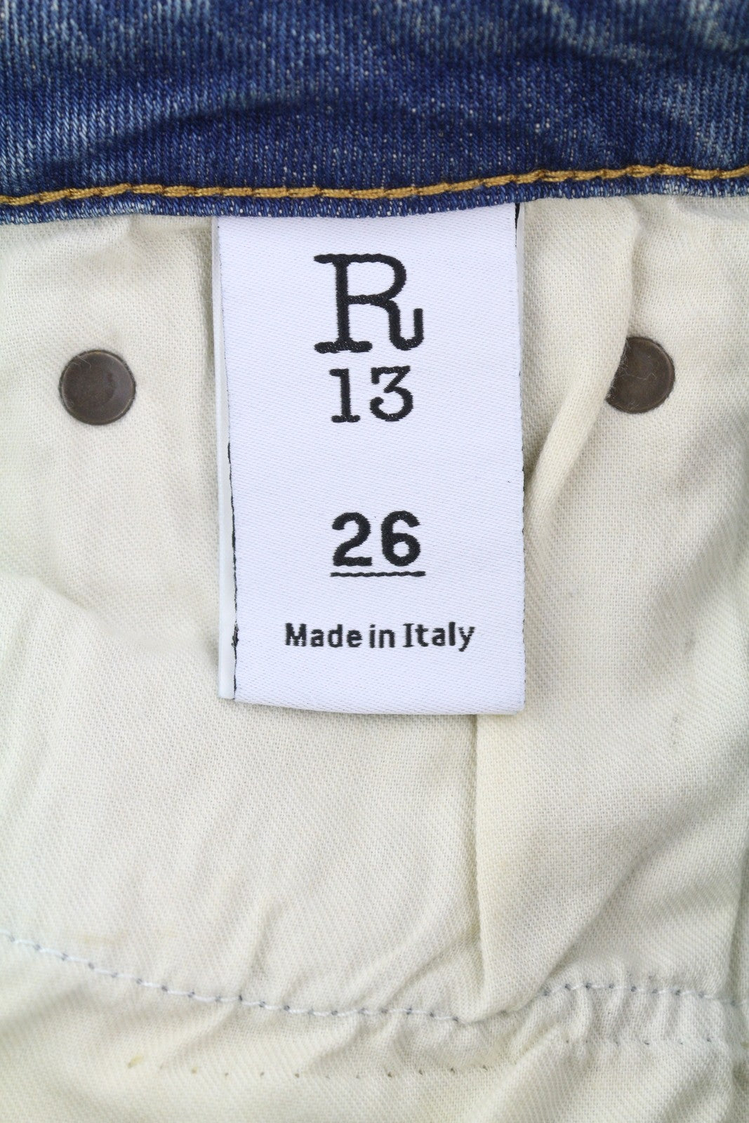 R13 Kick Fit Women Jeans 26 Kelly Stretch Flared Cropped Faded Denim RRP€699