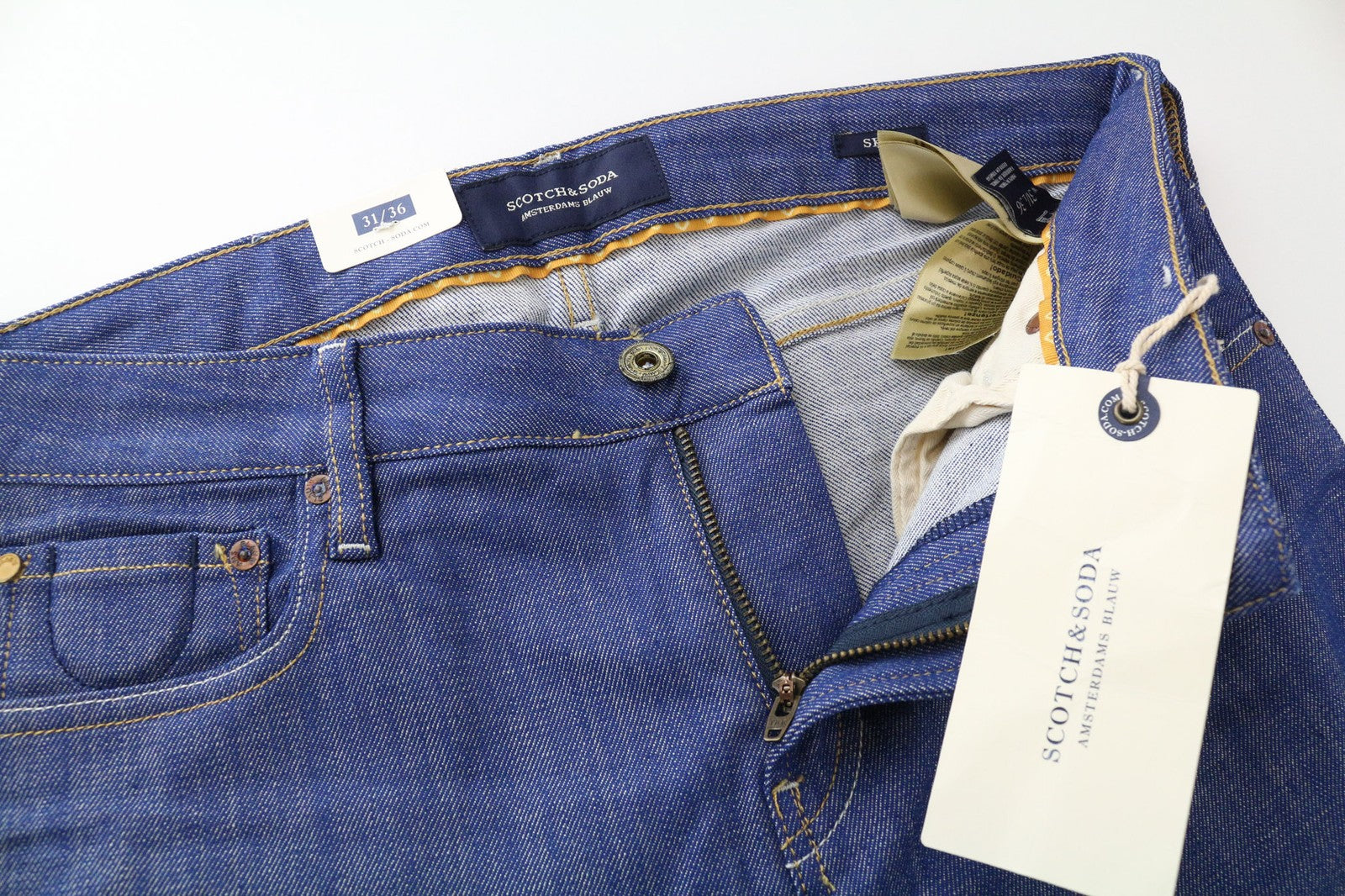 SCOTCH & SODA Skim Men's Jeans W31/L36 Mid Blue Skinny Cotton Blend Stretch Fit