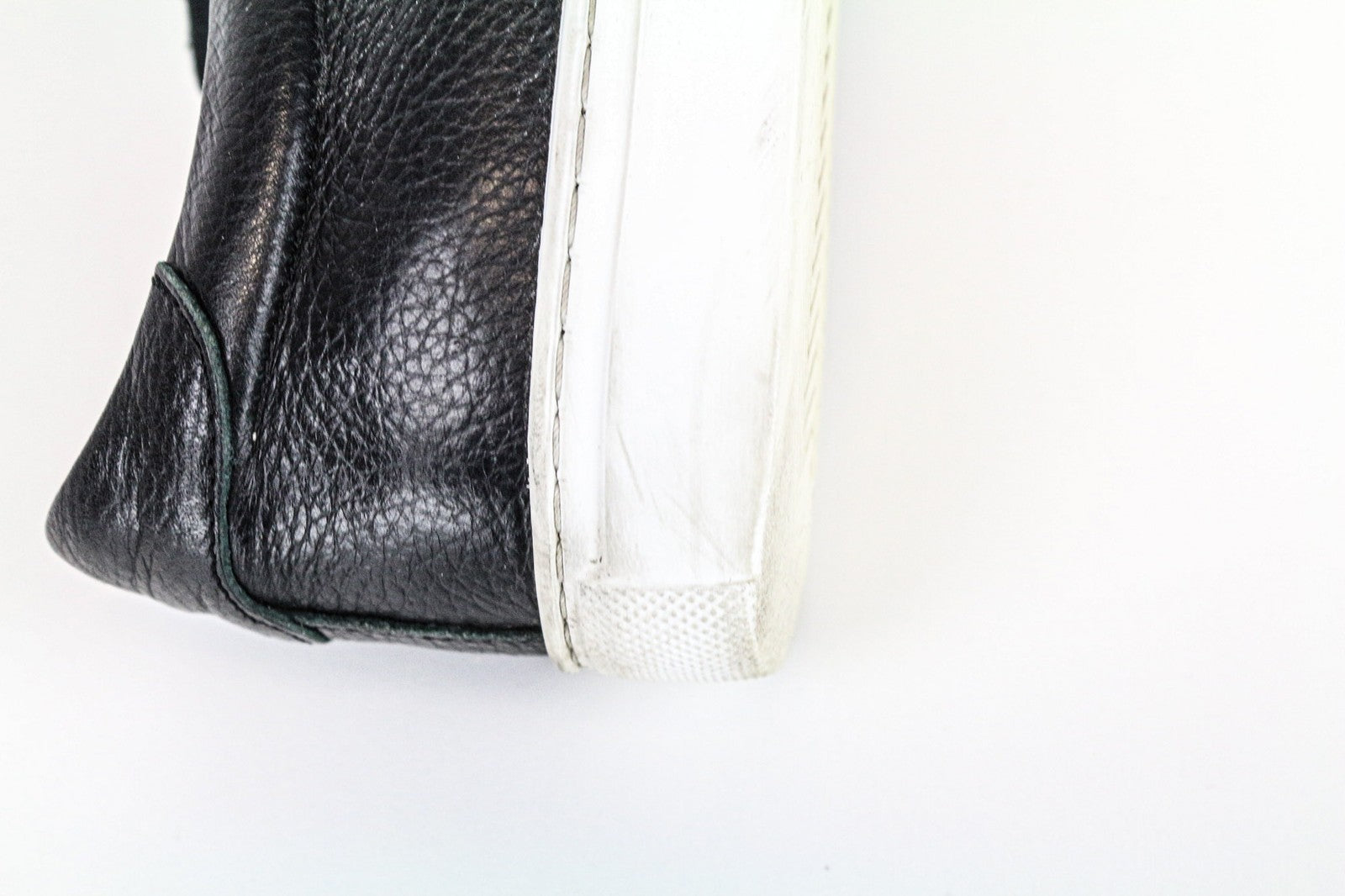 SUITSUPPLY Men's Trainers EU42 Black Grained Leather Lace-Up Casual Sneakers