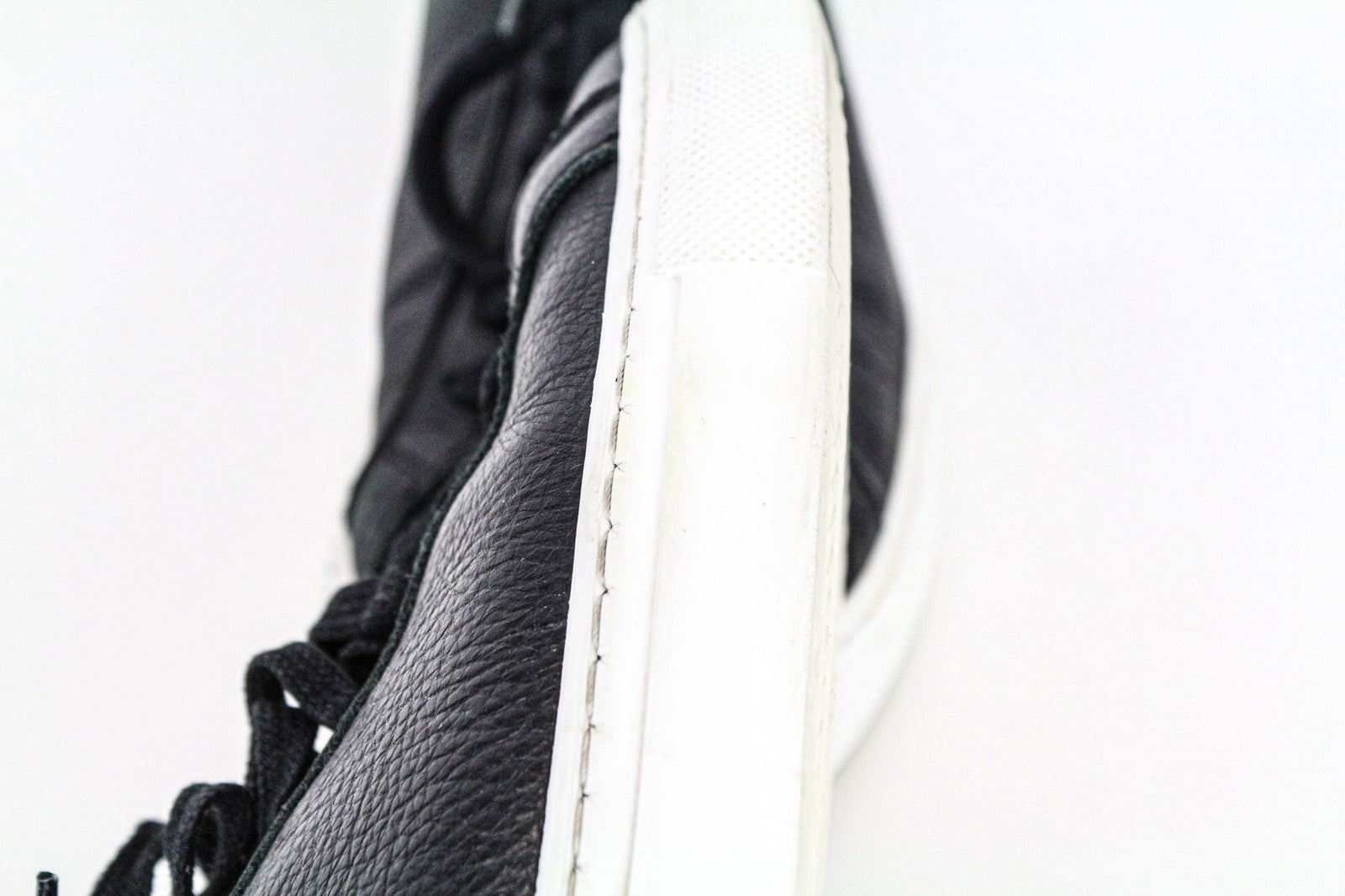 SUITSUPPLY Men's Trainers EU42 Black Grained Leather Lace-Up Casual Sneakers