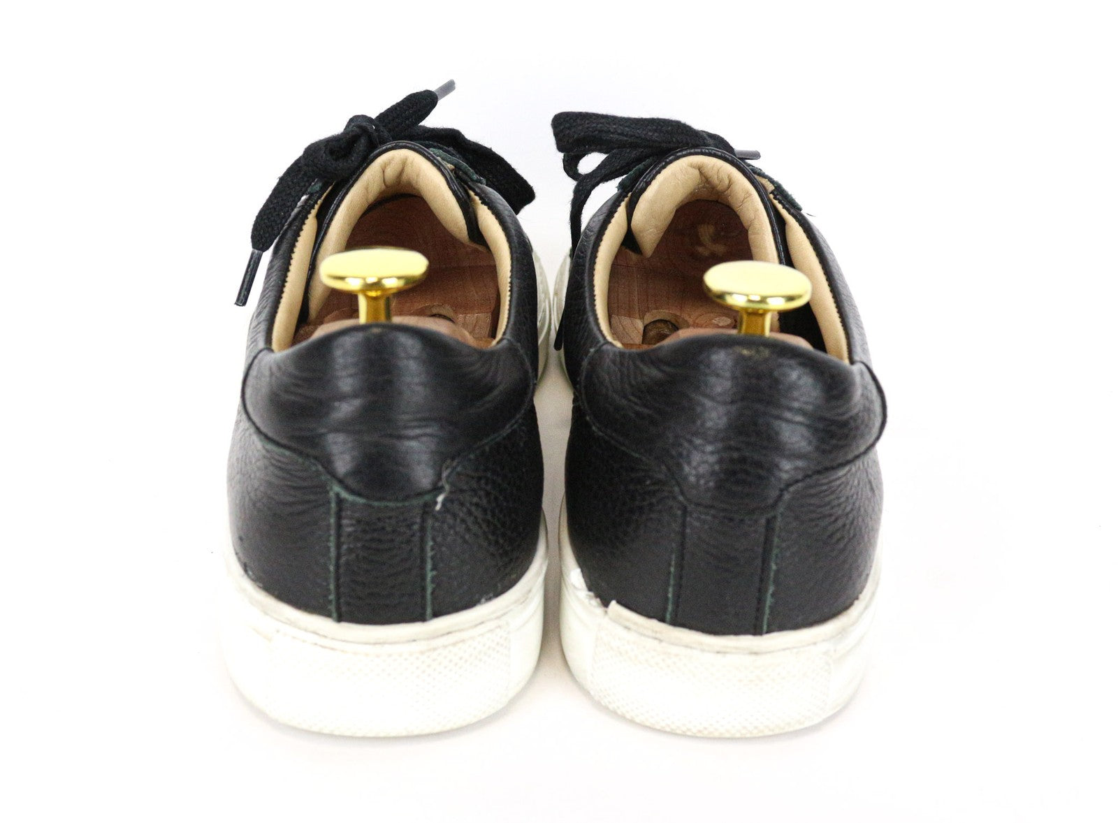 SUITSUPPLY Men's Trainers EU42 Black Grained Leather Lace-Up Casual Sneakers