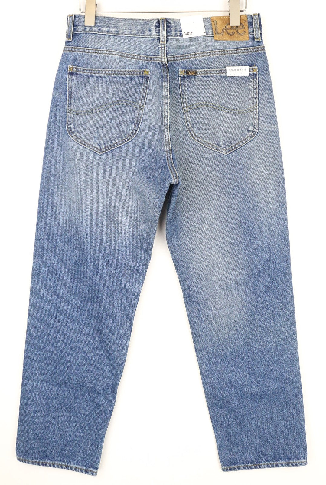 LEE Men's Jeans W31/L32 Blue Straight Loose Fit Non-Stretch Distressed Zipped