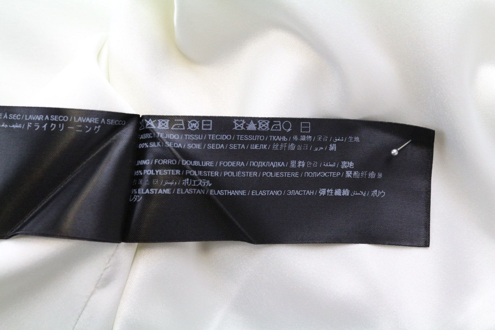 SUISTUDIO Rickie Women's Top UK10 Off-White Silk Slim V-Neck Sleeveless Camisole