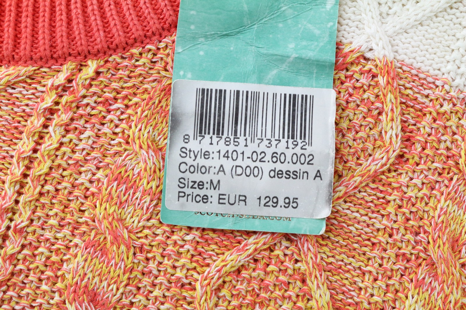 SCOTCH & SODA Ams Couture Men's Jumper M Orange Cotton Striped Knit Sweater