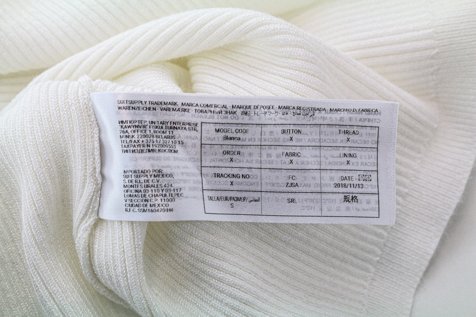 SUISTUDIO Blanca Women's Top S Sleeveless Ribbed Off-White Slim High Neck Tank