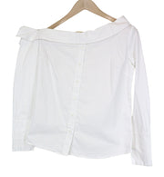 SUISTUDIO Bob Women's Shirt UK12 White Slim Cotton Blend Classic Off-Shoulder