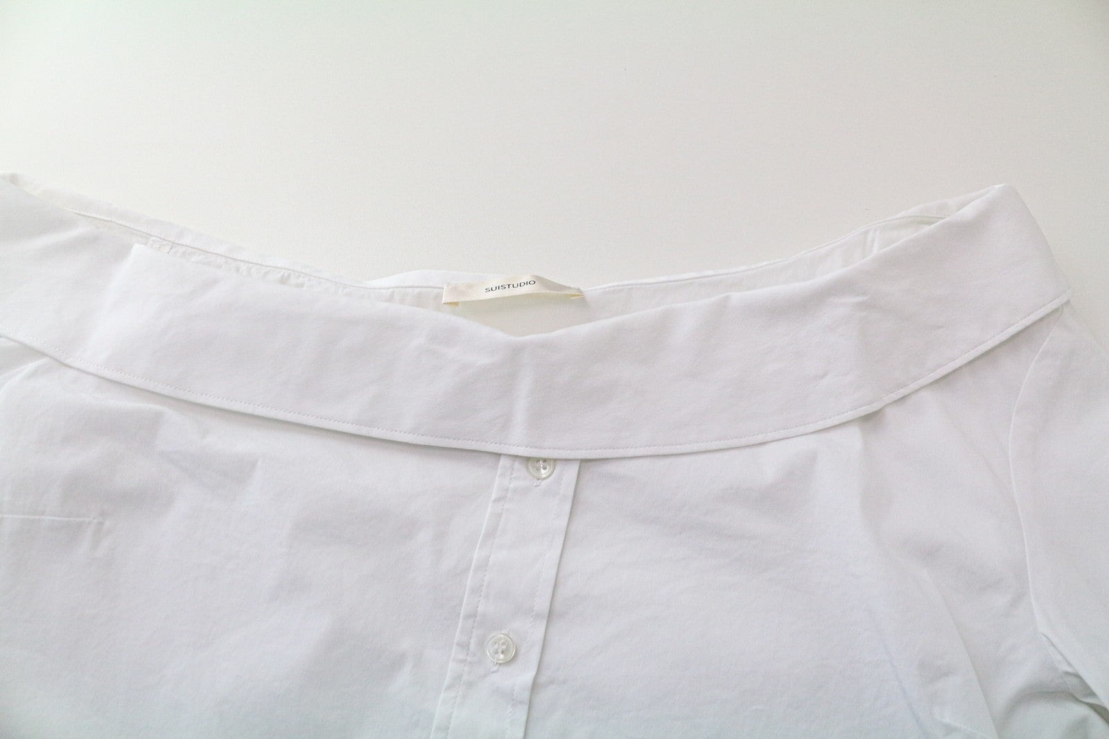 SUISTUDIO Bob Women's Shirt UK12 White Slim Cotton Blend Classic Off-Shoulder