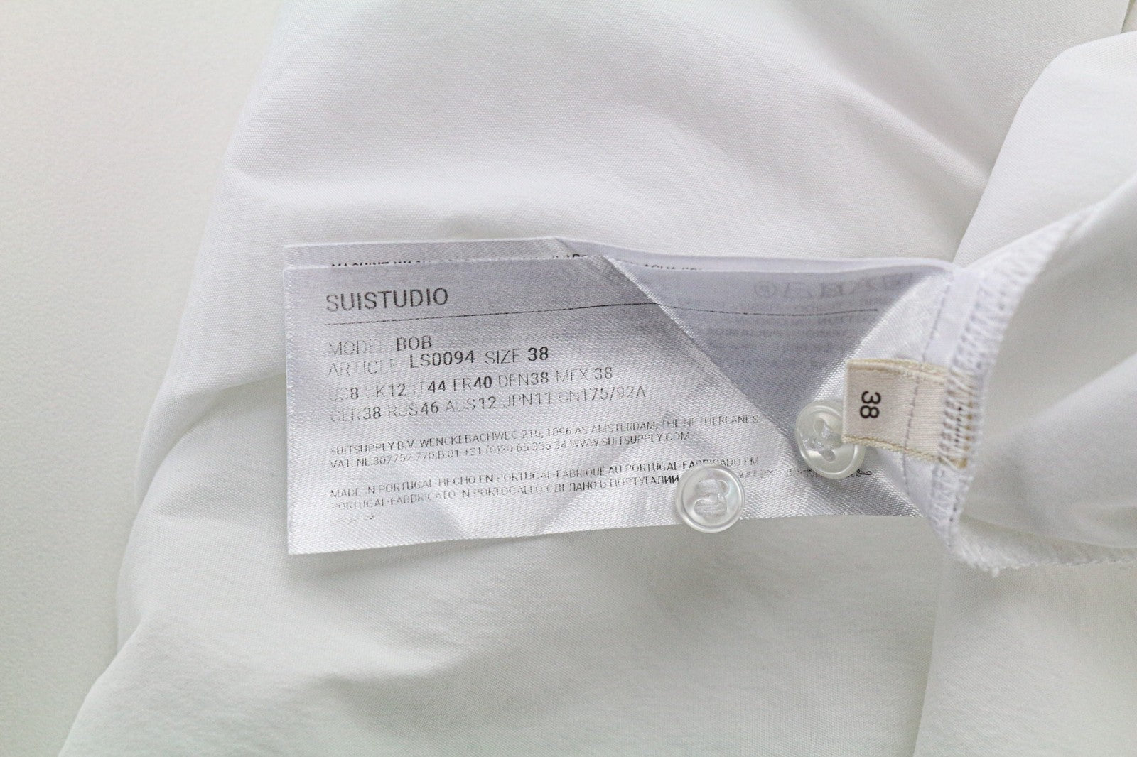 SUISTUDIO Bob Women's Shirt UK12 White Slim Cotton Blend Classic Off-Shoulder