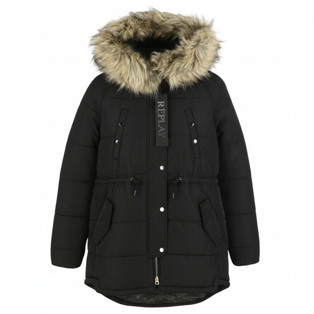 Schwarze Polyesterjacke
