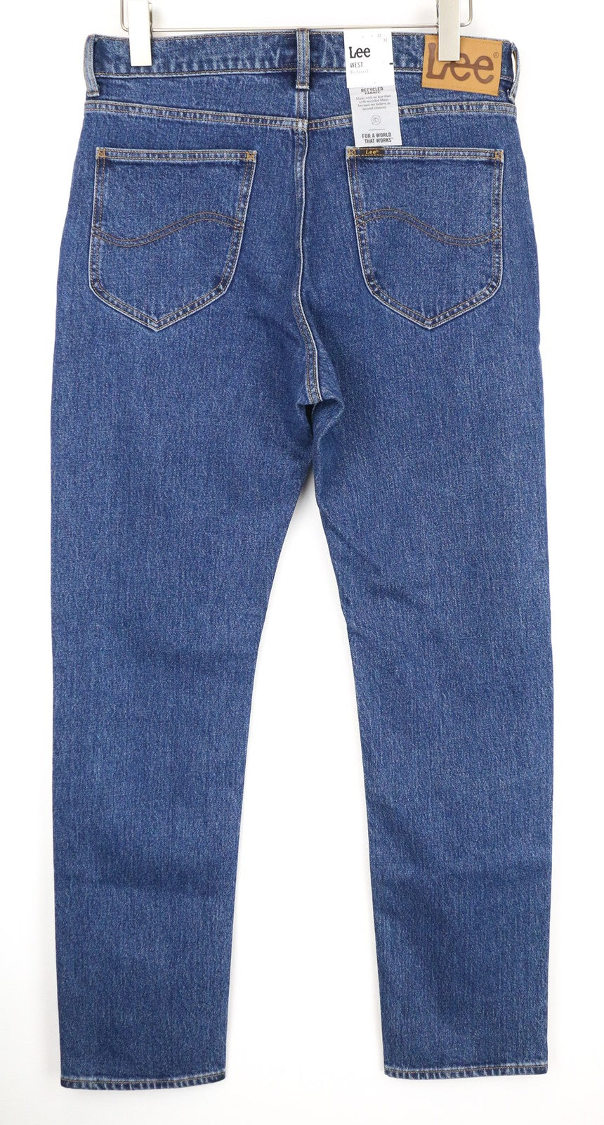 LEE West Men's Jeans W32/L32 Relaxed Fit Blue Denim Stretch Cotton Everyday Wear