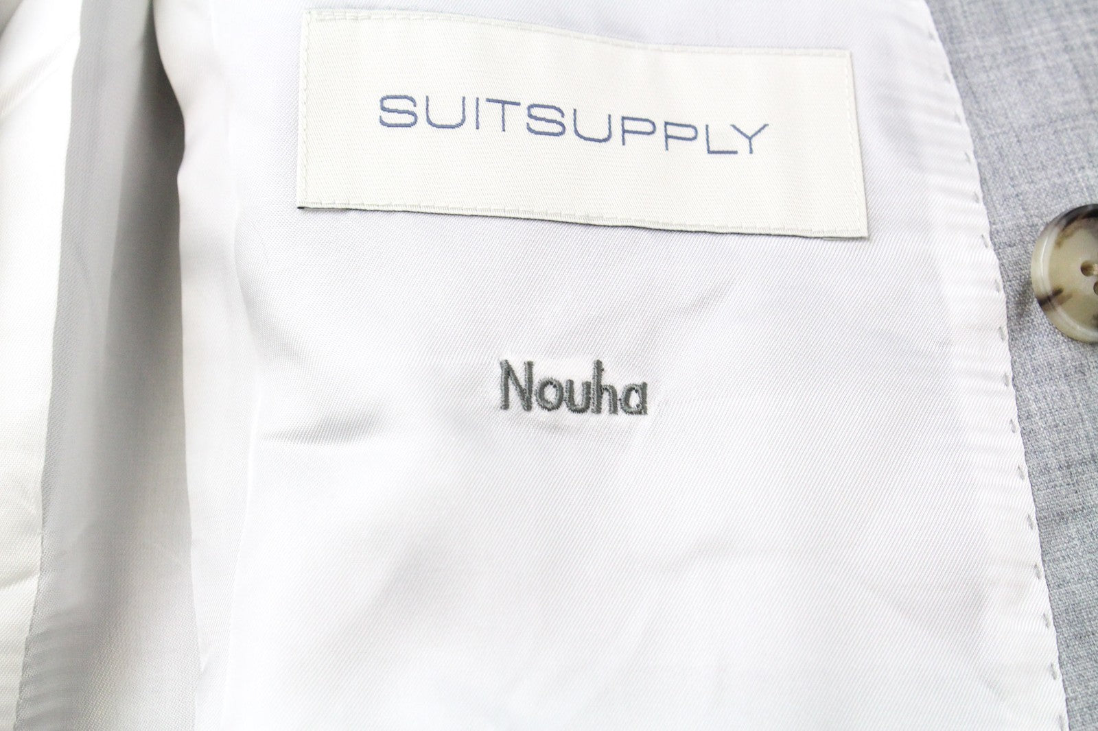 SUITSUPPLY La Spalla Soho Turn Up Men Suit UK34R W30 Grey Melange Wool 2 Piece