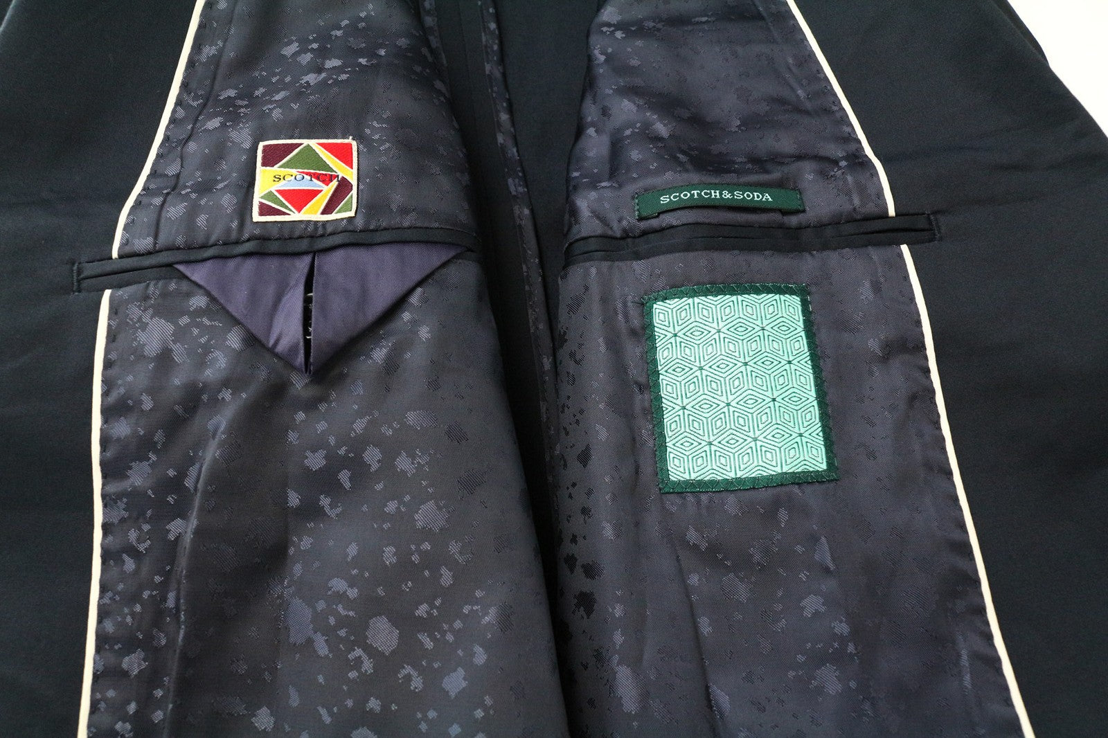 SCOTCH & SODA Ams Couture Men's Blazer XL Navy Cotton Stretch Single-Breasted