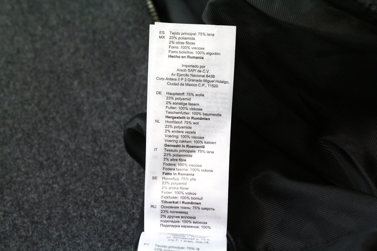 SANDRO Men's Coat 36 Grey Wool Blend Single-Breast Long Sleeve Zipped Hooded