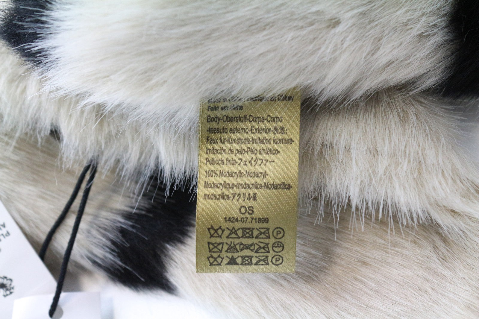 MAISON SCOTCH Women's Scarf OS Beige Brown Faux Fur Striped Pattern Autumn