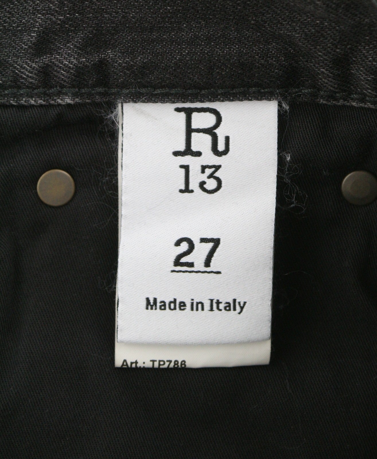 R13 D'Arcy Loose Women Jeans 27 Wilson Black Faded Relaxed Zip Denim RRP€700